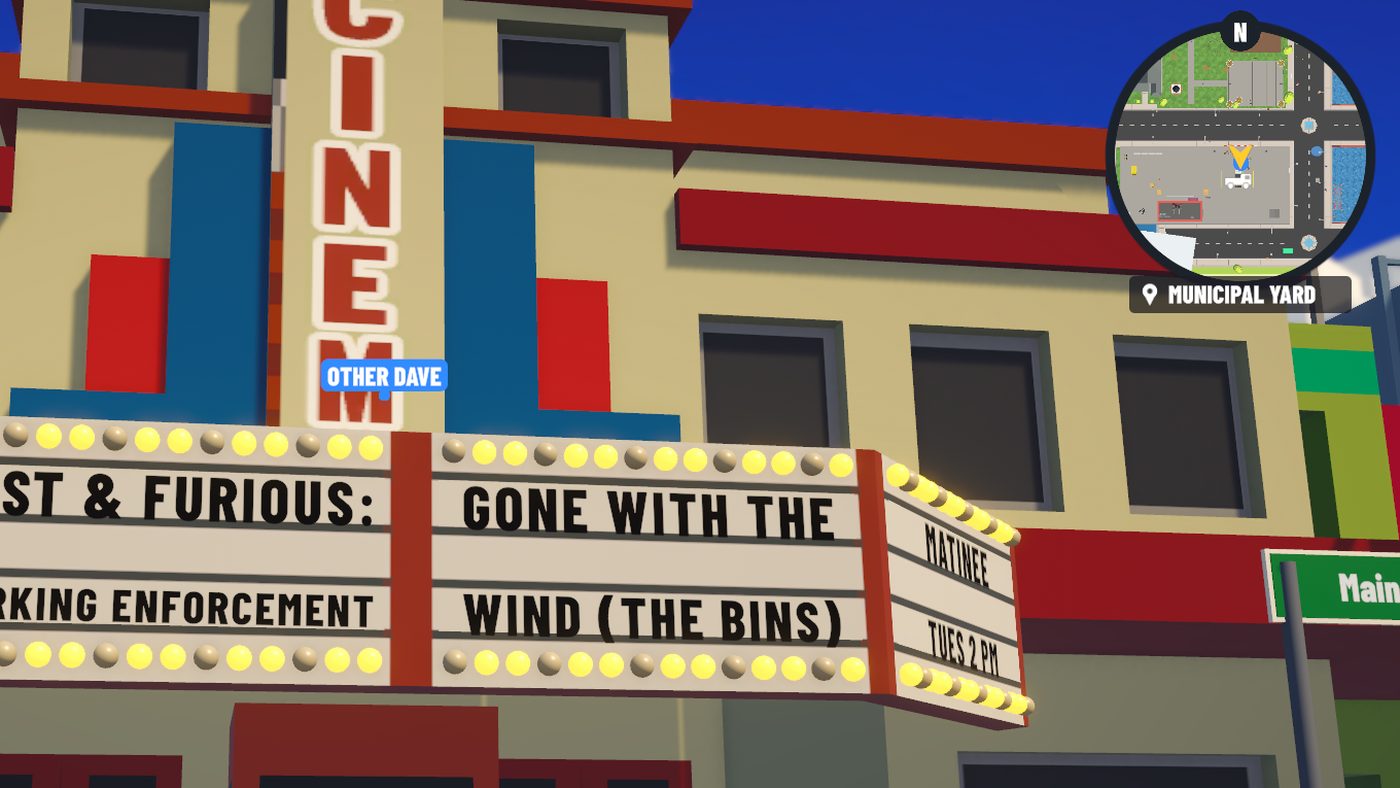Cinema marquee reading Gone with the Wind (The Bins)